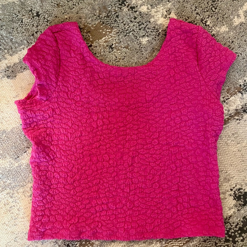 Anthropologie Maeve Fuchsia Textured Blouse